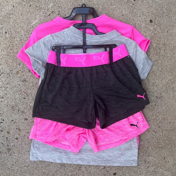 PUMA 4 Piece Short Set Shirt + Shorts Matching Active Set NWT 3/4 - Picture 6 of 11